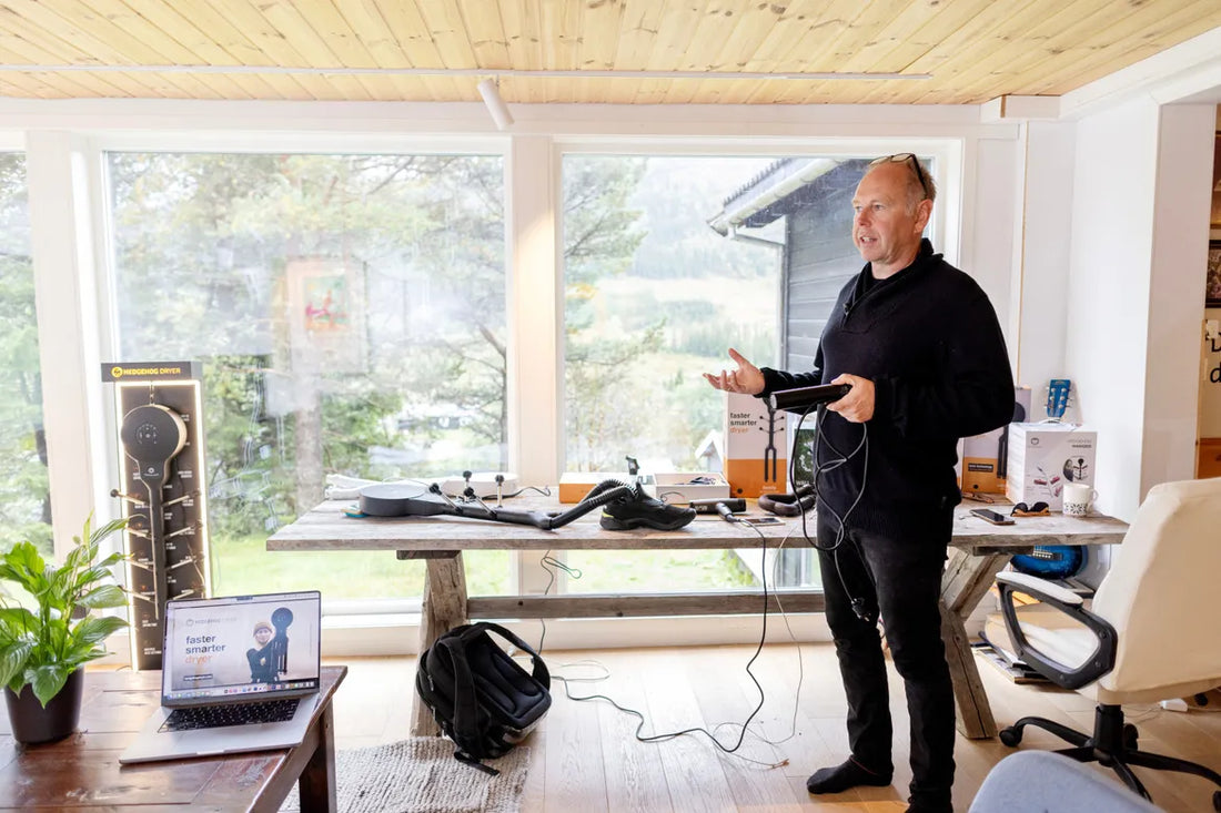 DN.no article "Building a shoe dryer company from the kitchen table"